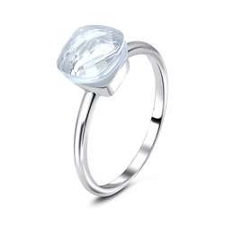Brilliant Crystal CZ Silver Ring NSR-3389